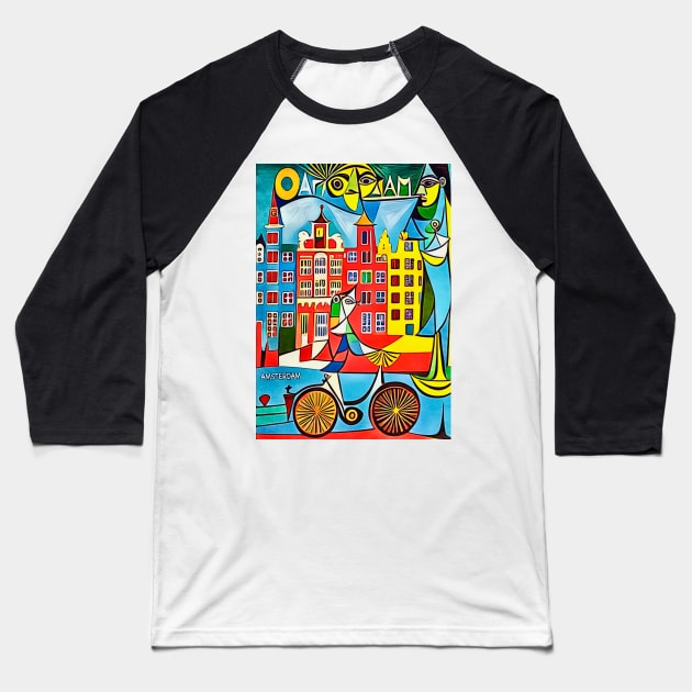 Amsterdam, globetrotters Baseball T-Shirt by Zamart20